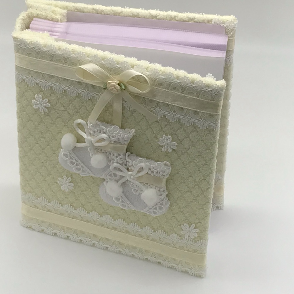 Baby Bootie Terrycloth Keepsake Photo Book  NWT